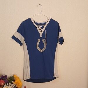 Fanatics Women's Blue and White Lace-Up Jersey